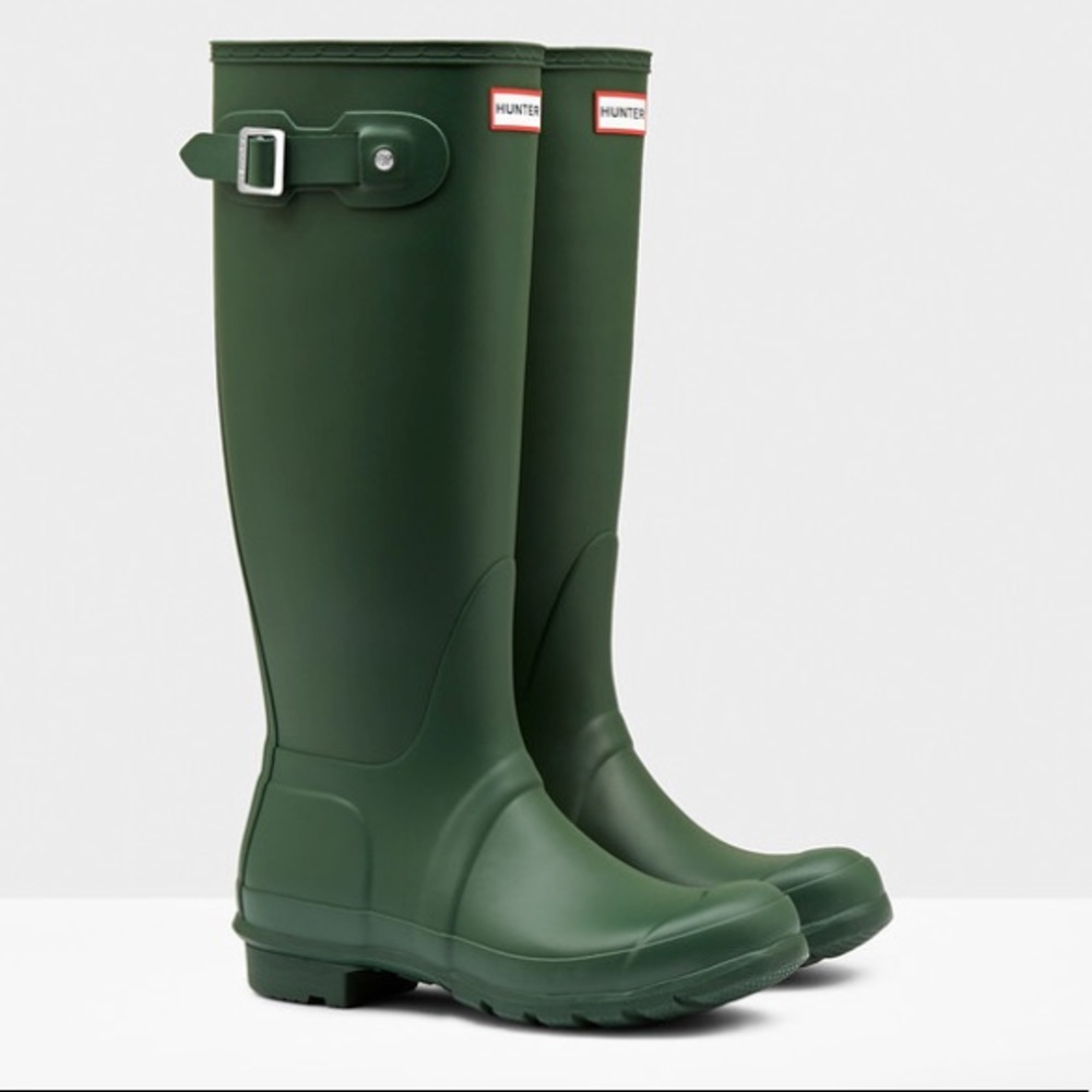 Tall Green Hunter Boots adjustable calf